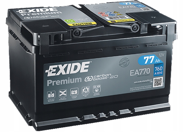 АКУМУЛЯТОР EXIDE PREMIUM 77AH 760 EA770 НОВИЙ МОДЕЛЬ