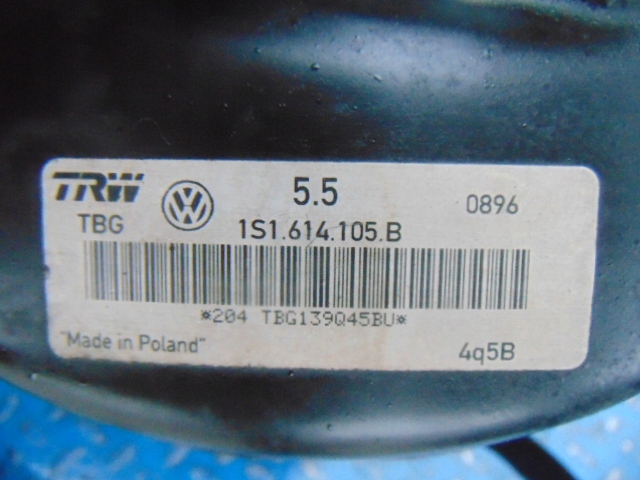 фото №5, Вакуумний підсилювач гальм (серво)  eu 1s1614105b vw up citigo 1.0 mpi 15r