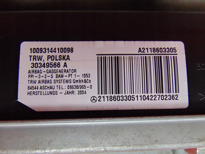 фото №15, Mercedes e-klasa w211 02-06 подушка безопасности панель консоль капот подушки ремни kpl