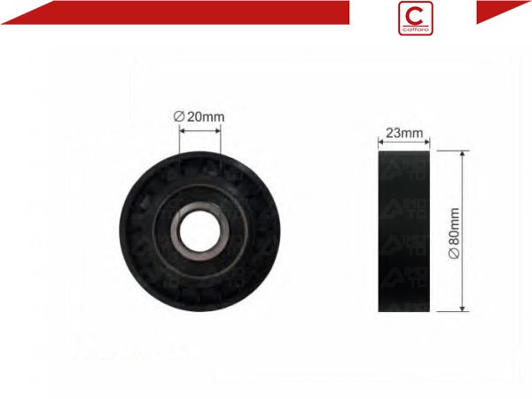 фото №2, Caffaro 10-00 ролик kierunkowa / направляющая, лента klinowy зубчатый