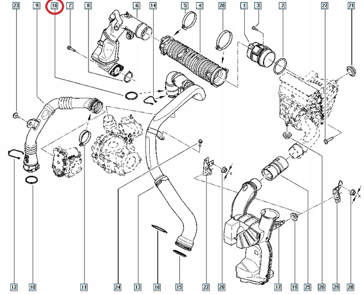 фото №4, Прокладка шланг turbo scenic iii 2.0 dci оригінал