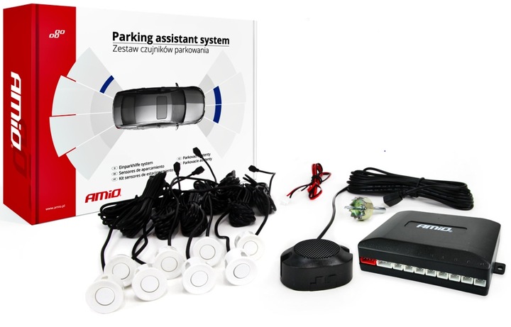 фото №10, Датчики паркування заднього ходу зумер 8 датчик. білий