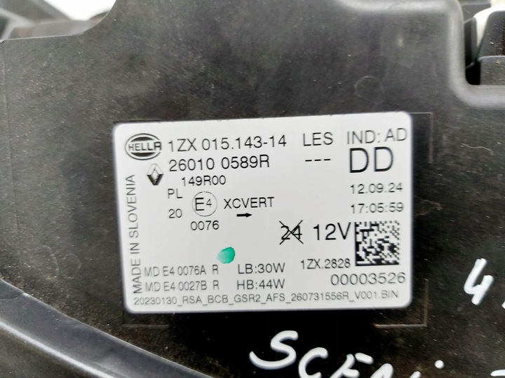 фото №9, Renault scenic v 24r. лампа правий перед зчеплення led pure vision 260100589r