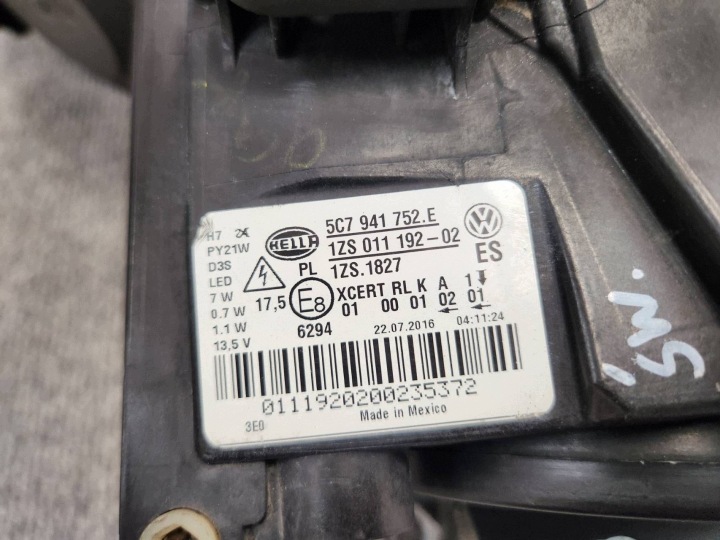 фото №13, Фара передня передня права vw jetta vi 5c ксенон hid led 5c7941752e 14-