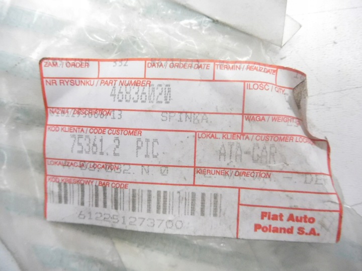 фото №8, Клипса опоры капота двигателя fiat palio oem номер 46836020