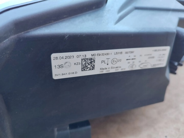 фото №15, Фара лампа правий skoda superb b8 iii рестайлінг fl 3v 2023 повний led crystal