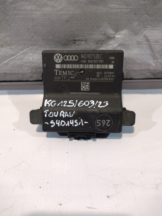фото №1, Блок керування шлюз volkswagen touran i 1,9tdi оригінальний номер 1k0907530c