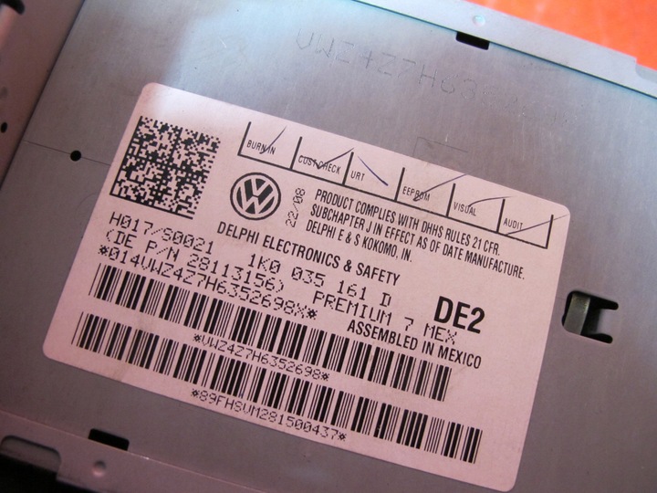 фото №4, Vw golf 5 v jetta радио cd mp3 1k0035161d