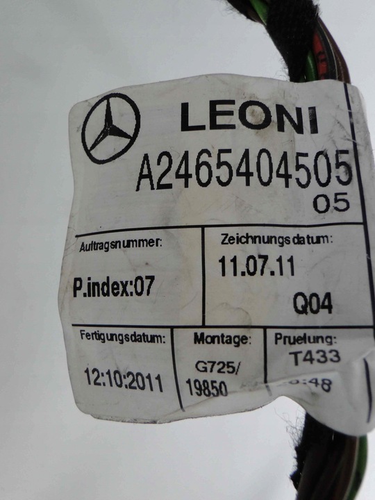 фото №7, Mercedes b клас w246 246 джгут кабель двері lp