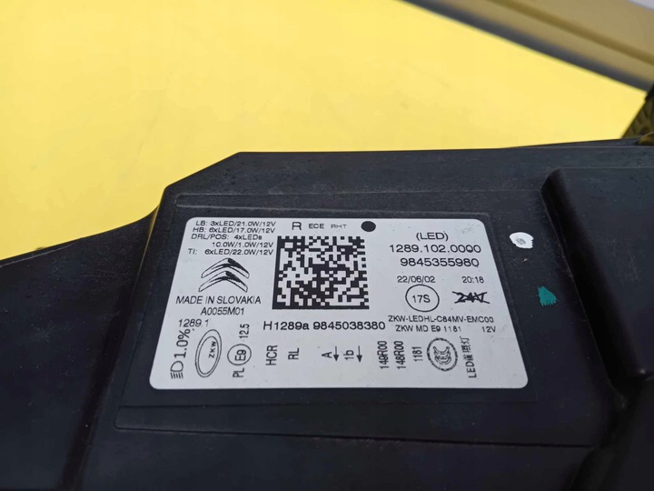 фото №8, Citroen c5 aircross лампа перед ліва права рестайлінг 2022r ідеал 9845356280