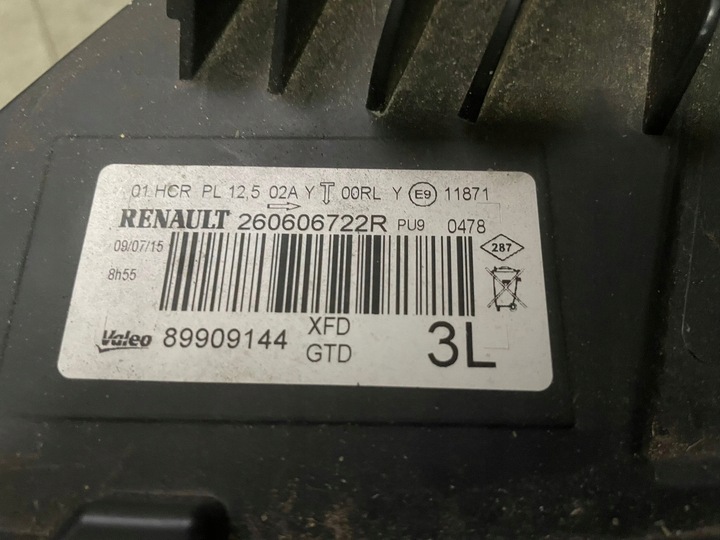 фото №7, Перед бампер лампи капот крила renault talisman tegng стан w колір