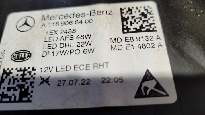 фото №11, Mercedes cla лампы полный led performance комплект a1189068300 a1189068400