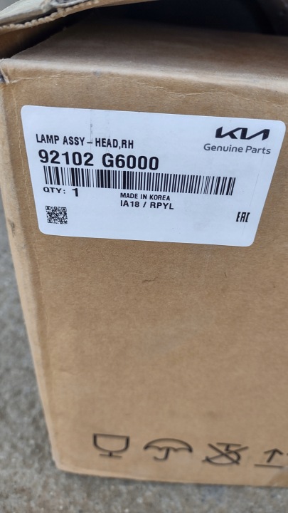 фото №10, Kia picanto iii 3 17- правая фара обычная oem номер eu 92102-g6000