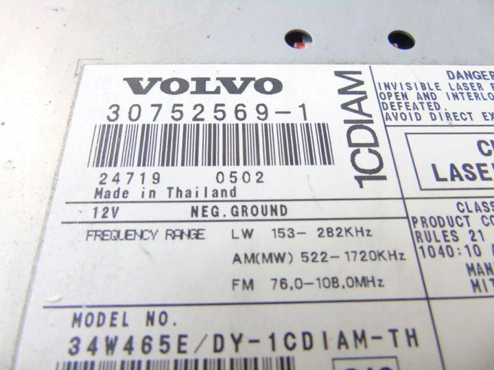фото №2, Volvo v50 радіо зчитувач cd 30752569-1 s40 ii