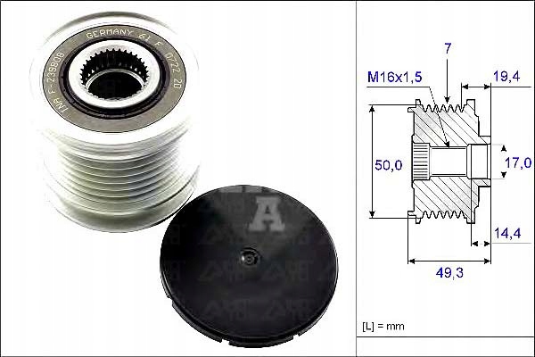 фото №2, Колесо пасове генератора mercedes 3,0cdi chrysler 3