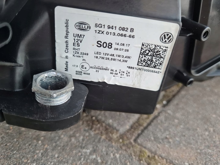 фото №13, Vw e-golf vii 7 рестайлінг gte лампи перед повний led динамічний 5g1941081b 5g1941082b