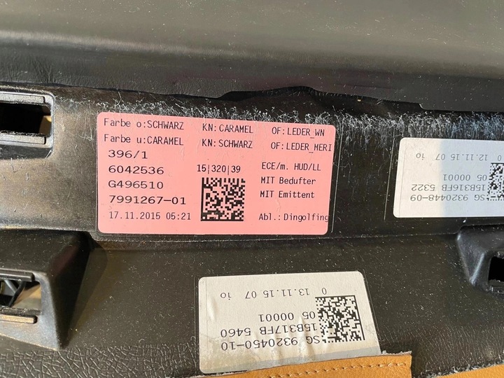 фото №10, Панель роздавальна консоль подушки ремені bmw 7 g11 g12 шкіра hud caramel