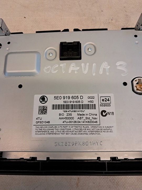фото №6, Екран дисплей навігації радіо skoda octavia iii 5e0919605d