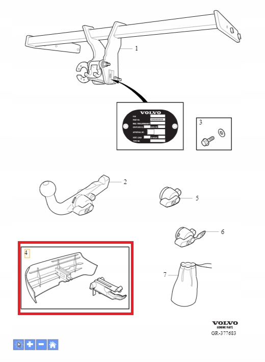 фото №1, Заглушка odpinanego фаркоп зад volvo v70 2008- оригинальный номер 30756384