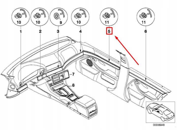 фото №6, Bmw 5 e39 молдинг декоративная na правая дверь передние 2695578 51412695578