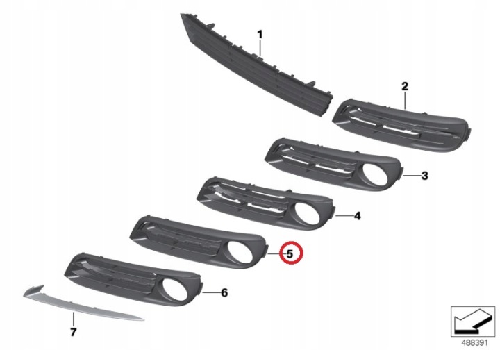 фото №13, Bmw (oem) 51117342412 решётка бампера