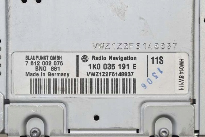 фото №8, Радио радиопроигрыватель cd навигация 1k0035191e vw passat b6 05-10