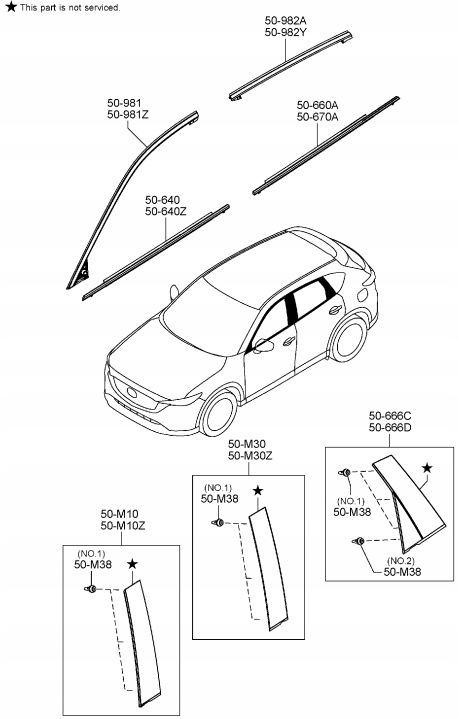 фото №2, Планка стійка двері перед лівий mazda cx-5 kf 2017- матова оригінал