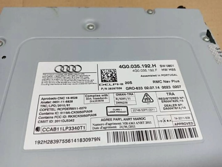 фото №10, Audi a6 c7 a7 4g зчитувач навігації навігація mmi мультимедіа 4g0035192h