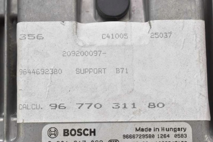 фото №8, Блок керування двигуна 9677031180 0281017862 citroen c4 2 ii b7 1.6 hdi 90 km