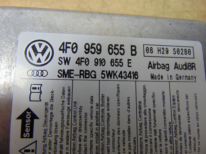 фото №10, Датчик модуль подушка безпеки audi a6 c6 4f0959655b +штекер