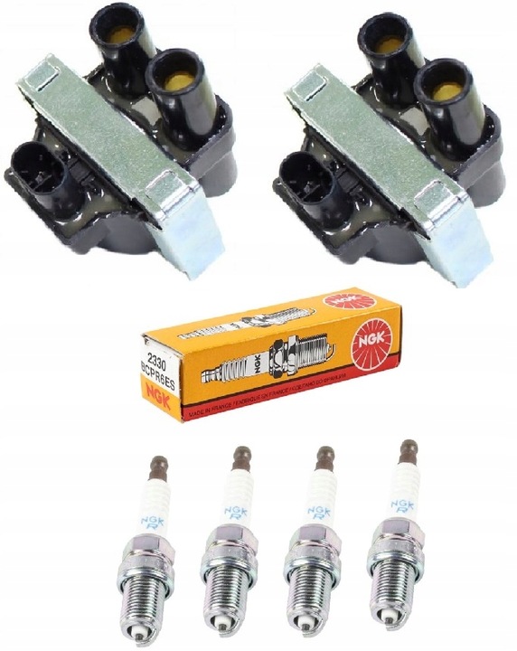 фото №1, 2x катушка зажигания + свечи fiat cinquecento 1.1