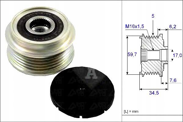 фото №2, Сцепление генератора ina 373214x301 373214x300 0k5
