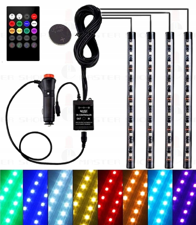 фото №2, Освещение интерьера кабины автомобиль 48 led rgb pilot