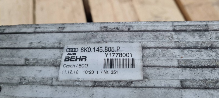 фото №13, Q5 8r рестайлинг радиатор интеркулер 2.0 tdi 8k0145805p a4 b8 a5 a6 c7 4g