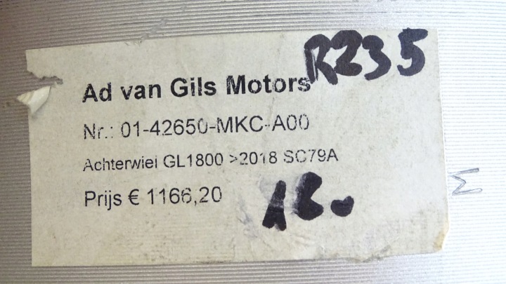 фото №16, R235 honda золото wing gl 1800 sc79 koło диск зад 01-42650-mkc-a00