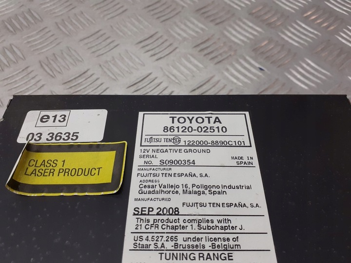 фото №4, Радіо заводські cd toyota auris 1.4 d4d 86120-02510