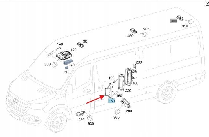 фото №1, Контакт контактор дверь сдвижных mercedes sprinter w907 w910 оригинальный номер a9078213100