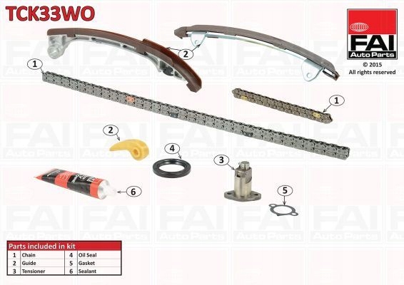 фото №15, Fai комплект ланцюга грм toyota dohc avensis 00-03/verso 03-06,camry 01