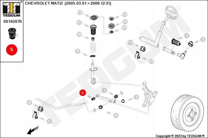 фото №11, Tedgum 00162070 втулка, підшипник важеля poprz