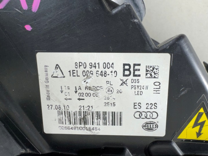 фото №12, Audi a3 рестайлінг 8p0 bi-xenon led фара права перед фара eur некерована