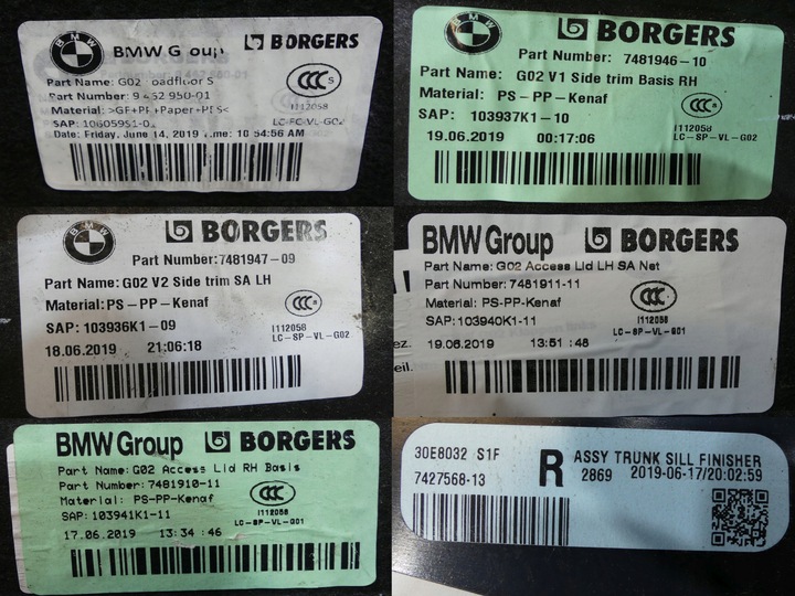 фото №15, Bmw x6 g06 обивка багажника пол боковина планка na край карман