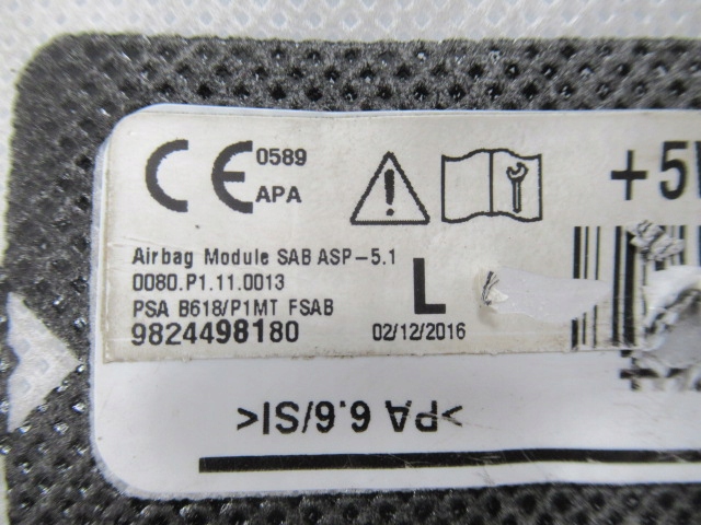 фото №14, C3 aircross шторка air bag подушка сиденья левая