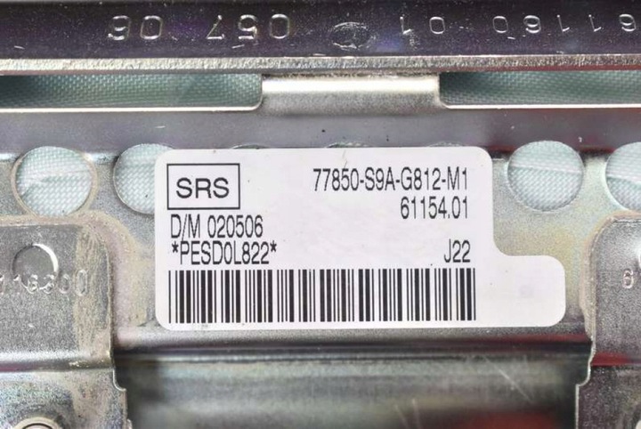 фото №8, Подушка безпеки повітряна подушка пасажира eu 77850-s9a-g812-m honda crv ii 04-06