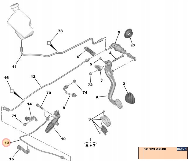 фото №13, 9812926880 citroen/peugeot трубка  насоса сцепления p 208,2008,301 oem номер psa