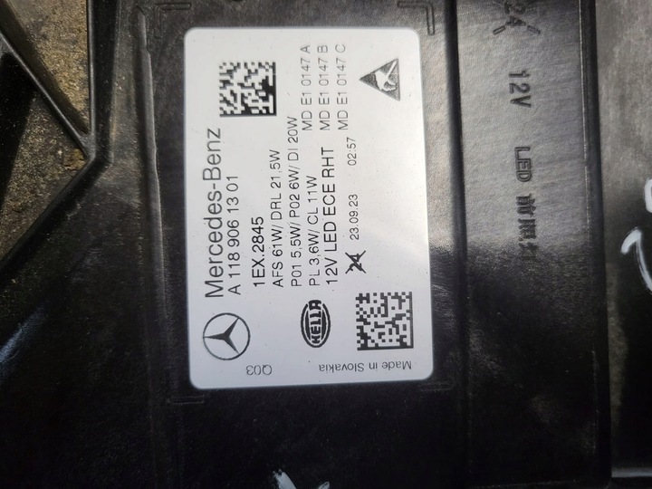 фото №10, Mercedes cla 118 w118 рестайлинг лампа левая полный led оригинальная