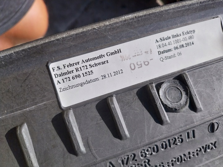фото №8, Mercedes w172 r172 slk потолок защита стойка