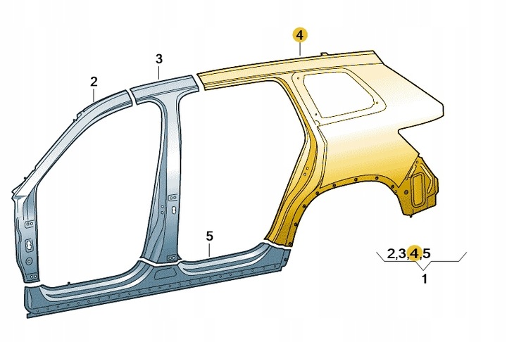 фото №1, Фрагмент стены боковой крыло левый зад оригинальный номер skoda scala 657809601c