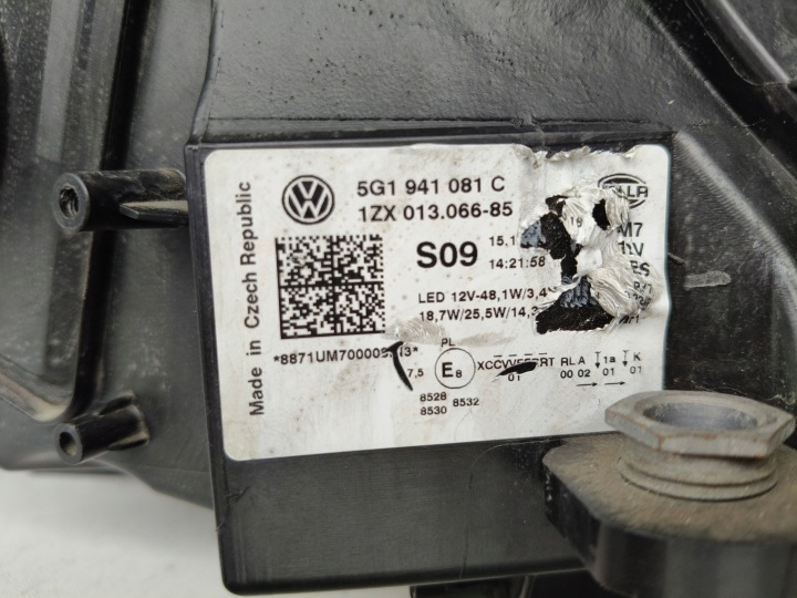 фото №10, Фара левая фара vw golf vii 7 5g 5g0 17- рестайлинг полный led