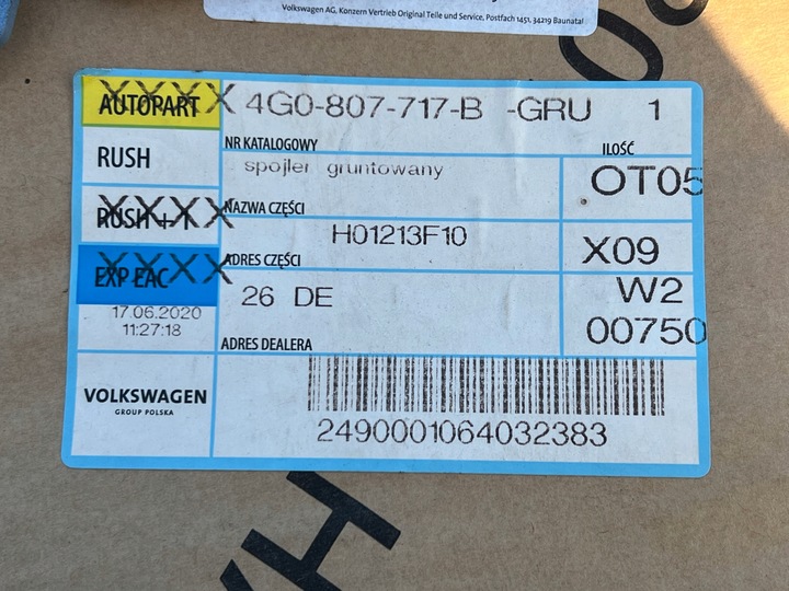 фото №10, Volkswagen passat b8 планка декоративна хром середній бампера зад 3g0853835