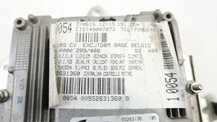 фото №9, Alfa romeo giulietta 1.6 jtdm компютер двигуна 55263136 0281030791